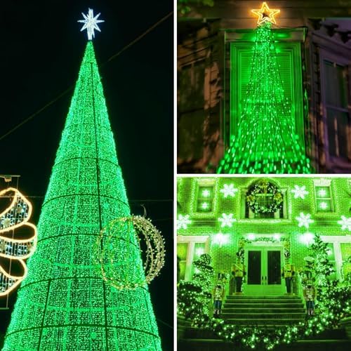 KAQ 2pack 500LED Solar String Lights Outdoor Waterproof Green - Image 2