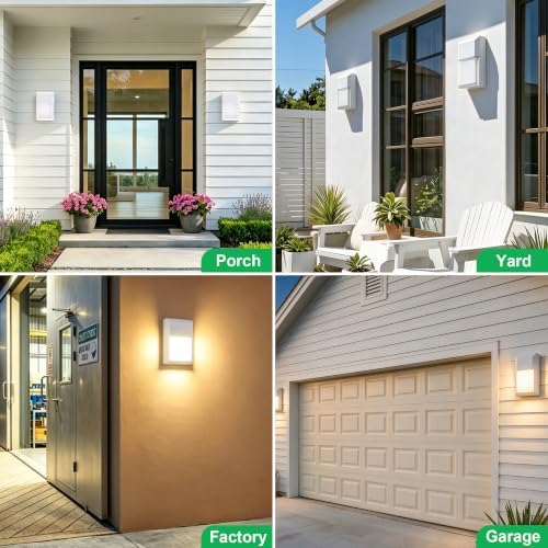 LIT-PaTH Outdoor Wall Light Fixture, Aluminum, LED 3000K, White, 1 Pack - Image 6