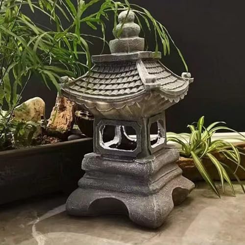 Front Porch Decor Pagoda Garden Statue Sculpture Solar Lantern Zen Decoration for Landscape Esculturas Decorativas Modernas(A1) - Image 7