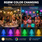 100FT (2x50FT) RGBW Outdoor String Lights for Backyard Party Decor - Image 3