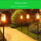 Solar Flickering Dancing Flame Lights Waterproof Solar Torch Lights for Outdoor Garden Patio Pathway Yard Driveway Halloween Decorative (6,33led) - Image 3