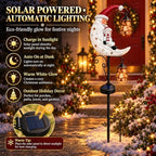 Solar Christmas Garden Stake Light, Santa & Snowman Moon Outdoor Decoration - Image 2
