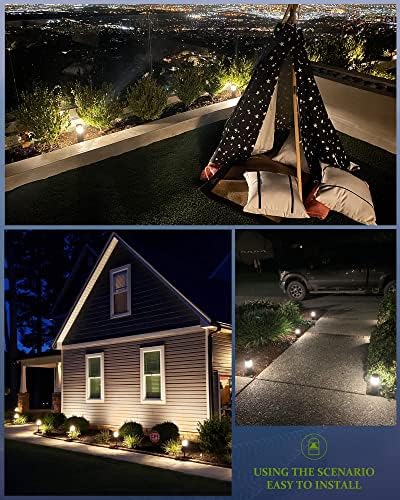Low Voltage Landscape Pathway Lights(2 Pack) and 50 Lumen RGB&Warm Solar Post Cap Lights(1 Pack) - Image 2