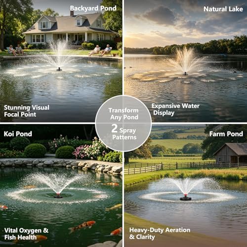 1HP 110V Floating Pond Fountain Aerator Pump, for Ponds Lakes - Image 6