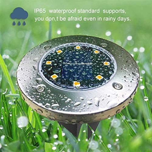 Ulalaza 4Pcs Solar Ground Lights 8 LED Waterproof Outdoor Garden Lights for Yard Driveway Lawn Pathway (White) - Image 5