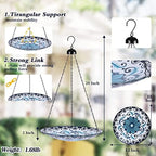 MUMTOP Hanging Bird Bath Outdoor Glass Flower Birdfeeders Garden Yard Decor - Image 2