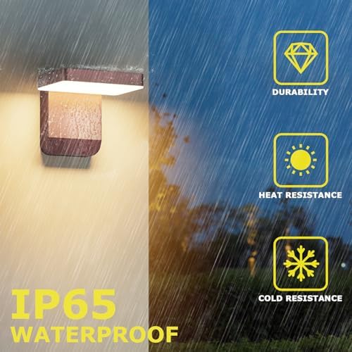 Modern Outdoor LED Wall Light 350° Rotatable, Bronze, 1 Pack - Image 4