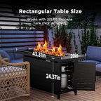Ciays 42 Inch Gas Fire Pit Table, 60,000 BTU Propane Fire Pit for Patio - Image 6
