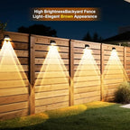 Super Long Lasting Solar Fence Lights Outdoor,Deck Lights Waterproof,Perfect for Winter and Rainy Days,Dusk to Dawn High Brightness Solar Lighting for Wall,Stair,Yard,Patio,Backyard(18 Pack,Brown) - Image 4