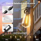 addlon 196(49FT*4) Outdoor String Lights with APP LED Edison Waterproof - Image 5