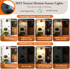 Brightever Motion Sensor Outdoor Wall Lights, Dusk to Dawn Porch Lights Outdoor Wall Sconces, Exterior Barn Lighting Fixtures with Outlet, Black Outside Lights for House, 2-Pack - Image 3