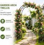 Garden Arch Trellis 55" W x 90" H Metal Arbor for Climbing Plants, Wedding Arch for Ceremony Indoor Outdoor, Black Garden Arbor for Party Decoration Backyard Lawn (Black, 55" W x 90" H) - Image 3