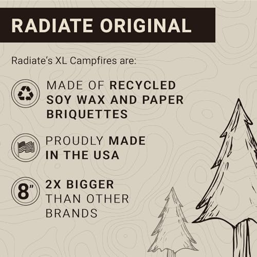 Radiate 2 Pack XL 8" Portable Campfire As Seen On Shark Tank - Up to 2 Hours of Burn Time, Reusable Travel Fire Pit for Camping, Patios & Beach Days - Great Alternative to a Real Fire - Made in USA - Image 6