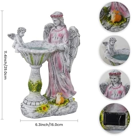 Solar Garden Statue Outdoor Angel Garden Figurine with Color Changing Light - Image 4