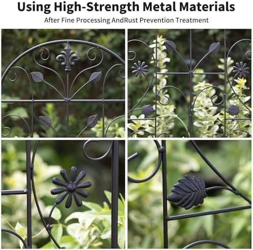 70.8" Metal Garden Trellis for Climbing Plants, 2 Pack Black - Image 3