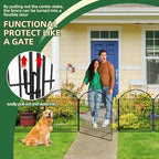 COLRASN 15 Panels No Dig Decorative Garden Dog Fence Outdoor for Yard, 33in(H) x 36.25ft(W) with Latch Tall Animal Barrier Fenceing Panels, Rustproof Ground Stakes Temporary Wire Screen for Patio - Image 4