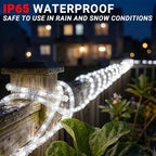 50ft Rope Lights For Outside, Connectable & Flexible Tube Lights with 8 Modes Controller,Waterproof White LED Rope Lighting for Deck,Garden,Pool,Patio,Bedroom, Indoor & Outdoor Landscape Strip Lights - Image 5