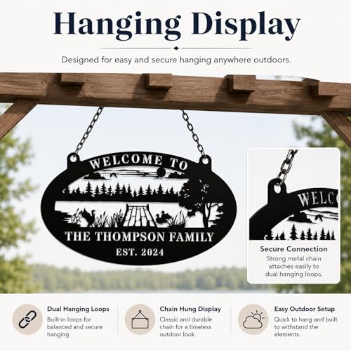 Personalized Lake Dock Metal Sign Custom Outdoor Family Lake Lot Sign for Dock Boathouse Cabin Cottage Lakeside Wall Decor Gift for Lake House Owners - Image 5