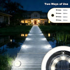 Solar Lights Outdoor Waterproof，Cool White 12 Pack 2-in-1 Ground Lights - Image 4