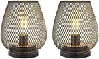 TRIROCKS Set of 2 Medium Battery Powered Outdoor Lantern 6.5'' High Metal Table Lamp Cordless Battery Operated Lamps with LED Edison Bulb for Home Wedding Parties Patio Events Indoors Outdoors(Brown) - Image 4