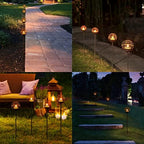 Solar Pathway Lights Outdoor, Rust Iron Ball Candle Holder Stake with Flickering Solar Powered Tea Lights, Perfect Decorative Garden Lighting for Yard Lawn Patio Landscape Decor Outside-4Pack - Image 6