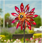 Kinetic Wind Spinners Outdoor - 83" H Wind Sculpture for Yard by CyanOasis