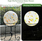 Lily's Home Gazing Ball - 7.68" Glass Globe with Solar Powered Lights - Outdoor Solar Lights for Yard & Patio - Garden Decor - Automatic On/Off Photosensitive Switch - White - Image 4