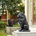 20.5" Lion Garden Statue, Resin Outdoor Guardian Sculpture Animal Decor - Image 3
