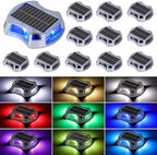 Solar Driveway Lights Deck Dock Lights Outdoor 12 Pack, 9 Colors in 1 by BestChoiceforYourLife