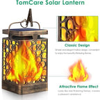 TomCare Solar Lanterns Outdoor, Flickering Flame Hanging Lights, 4 Pack - Image 2