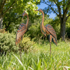 45.3" Heron Statues Outdoor,Extra-Large Metal Yard Art Set of 2 by Ultym