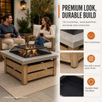 4-in-1 Outdoor Fire Pit Grill Table,Metal Firepits for Outside (34") - Image 4