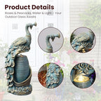 Tankana Peacock Outdoor Water Fountain 32" H Cascading Waterfall Fountain with LED Lights & Pump Tiered Water Feature for Garden, Patio, Backyard, Deck, and Porch Decor, Bronze - Image 4