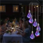 2025 New Colorful Led Solar-Powered Light Bulb Wind Chimes, Mobile Hanging Wind Chime, Outdoor Waterproof Decorative Solar Powered Lights, for Porch Deck Garden Patio Balcony Decor (3 PCS) - Image 2