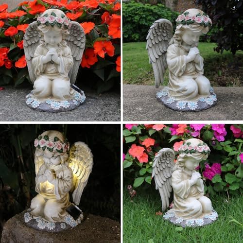 Solar Angel Garden Statues Outdoor,Garden Angel,Praying Angels Figurines - Image 4