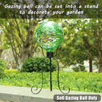 VCUTEKA Gazing Ball for Garden, Glass Outdoor Garden Globe Decor 10" Green - Image 4