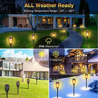 Solar Outdoor Lights IP65 Waterproof, 8Pack 12LED Solar Torch Lights with Flickering Flame for Christmas Decor, Mini Solar Landscape Lights for Yard Driveway Patio Deck - Image 4