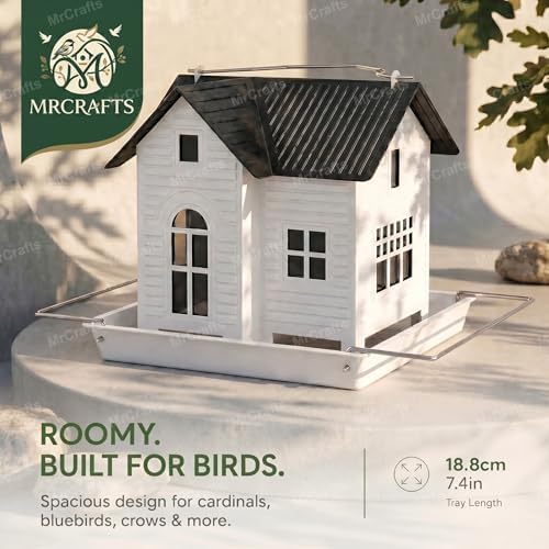 MrCrafts Solar Bird Feeder - Hanging Metal Bird House Feeder with Solar Lights, Outdoor Solar Lantern, Garden Decor for Outside, Unique Gifts for Mom, Grandma, Christmas - Image 5