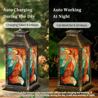 Solar Lantern Mid Century Stained Glass Fox Outdoor Waterproof Garden Hanging Lantern Solar Powered Lighting Outside Solar Light for Patio Yard Camping, Gifts for Women Mom - Image 4