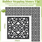 Pangda 8 Pack Rubber Stepping Stones Outdoor, Black, 15 x 15 inch - Image 2