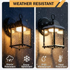 LIT-PaTH Outdoor Wall Light Fixture, Aluminum, LED 3000K, Black, 2 Pack - Image 4