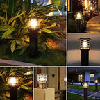 Outdoor Bollard Light Modern Pathway Lamp with Tiered Shade IP65 Waterproof Garden Landscape Lighting for Walkway, Driveway, Lawn, Patio E26/E27 Base Exterior Post Lantern - Image 5
