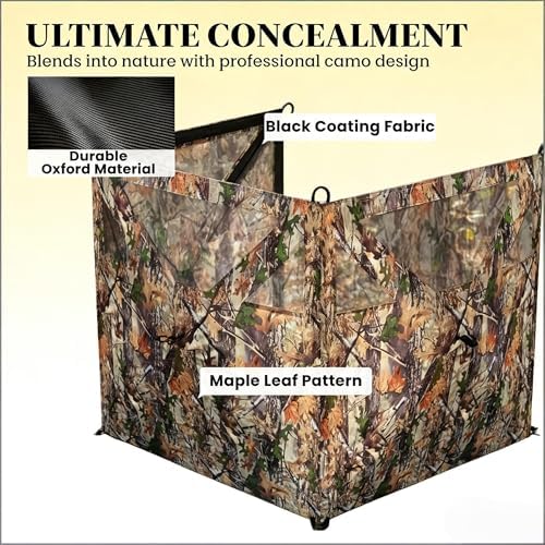 Instant Setup 3-Panel Hunting Blind with One-Way Mesh, Camouflage Design - Image 3