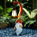 Solar Coffee Gnome Garden Statue with Lantern, 13.3-Inch Decor by Roundot