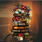 Stack of Books in Forest Acrylic Suncatcher - Image 7