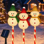 Snowman Solar Christmas Decorations Outdoor, Solar Pathway Stake Lights by Newhale
