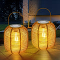 HPC Decor 2 PK Solar Lanterns-Outdoor Lanterns Waterproof, Rattan Solar Lights, Hanging Solar Lanterns Outdoor,Solar Lamp Lights,Decoration Lights for Garden,Patio,Porch,Trees,Pathway,Outside. by HPCDECOR