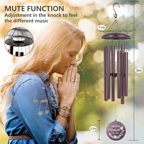 Personalized Sunflower Wind Chimes Memorial for Loss of Loved One - Image 4