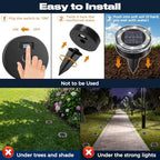 vighep Mini Solar Ground Lights, 24 Pack Solar Lights Outdoor Waterproof, Upgraded LED Flat Landscape Lighting for Outside Pathway Garden Patio Yard Driveway,Warm White - Image 5