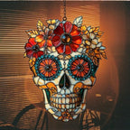 Floral Sugar Skull Acrylic Suncatcher - Image 7